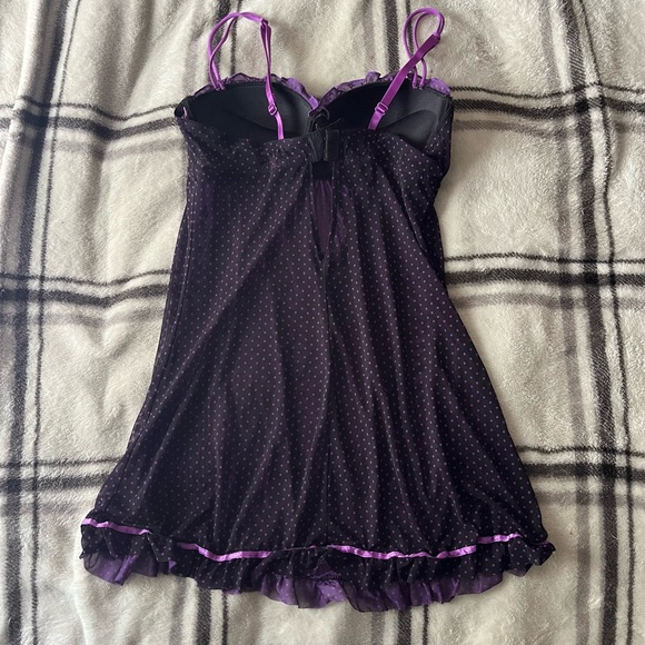 Black and purple goth grunge lace mini slip dress - Picture 5 of 5